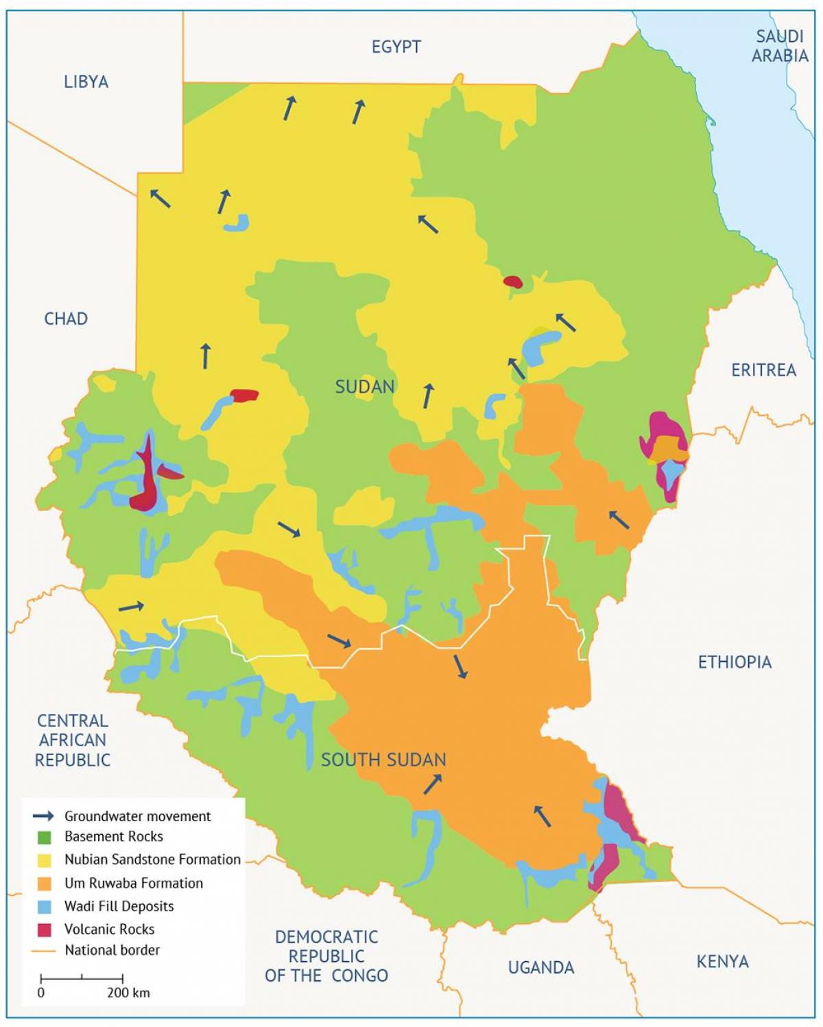 کا نقشہ سوڈان بیسن 